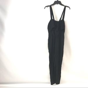 Madewell Apron Ruffle Jumpsuit Black Size S